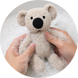 Ollie being washed by hand